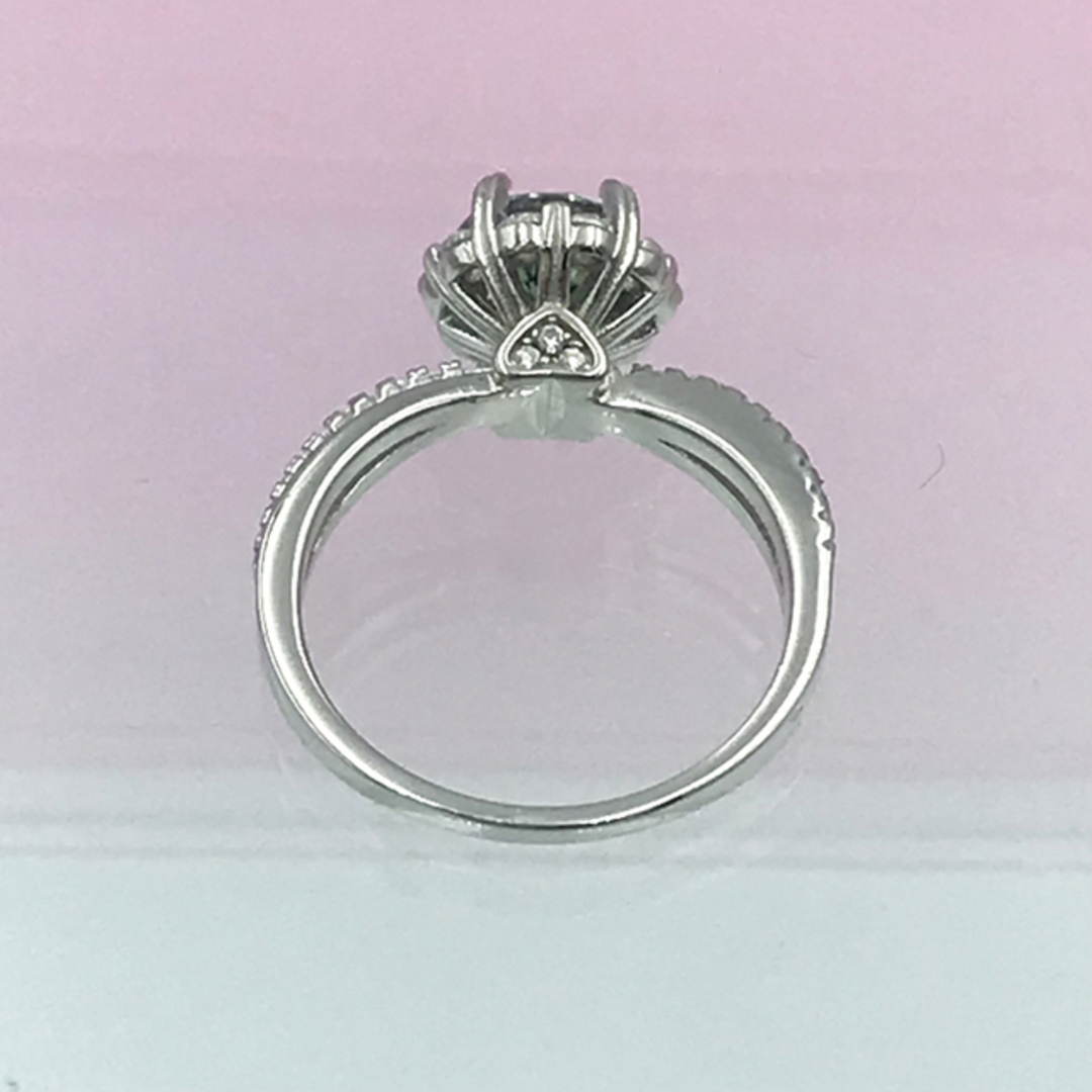 MR12／13.5号1.0ct  グリーン緑 モアサナイトリング♡シルバー925 レディースのアクセサリー(リング(指輪))の商品写真