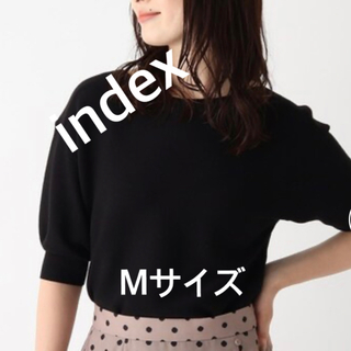 インデックス(INDEX)の3254 index ワールド ニット ブラック M 新品未使用(ニット/セーター)