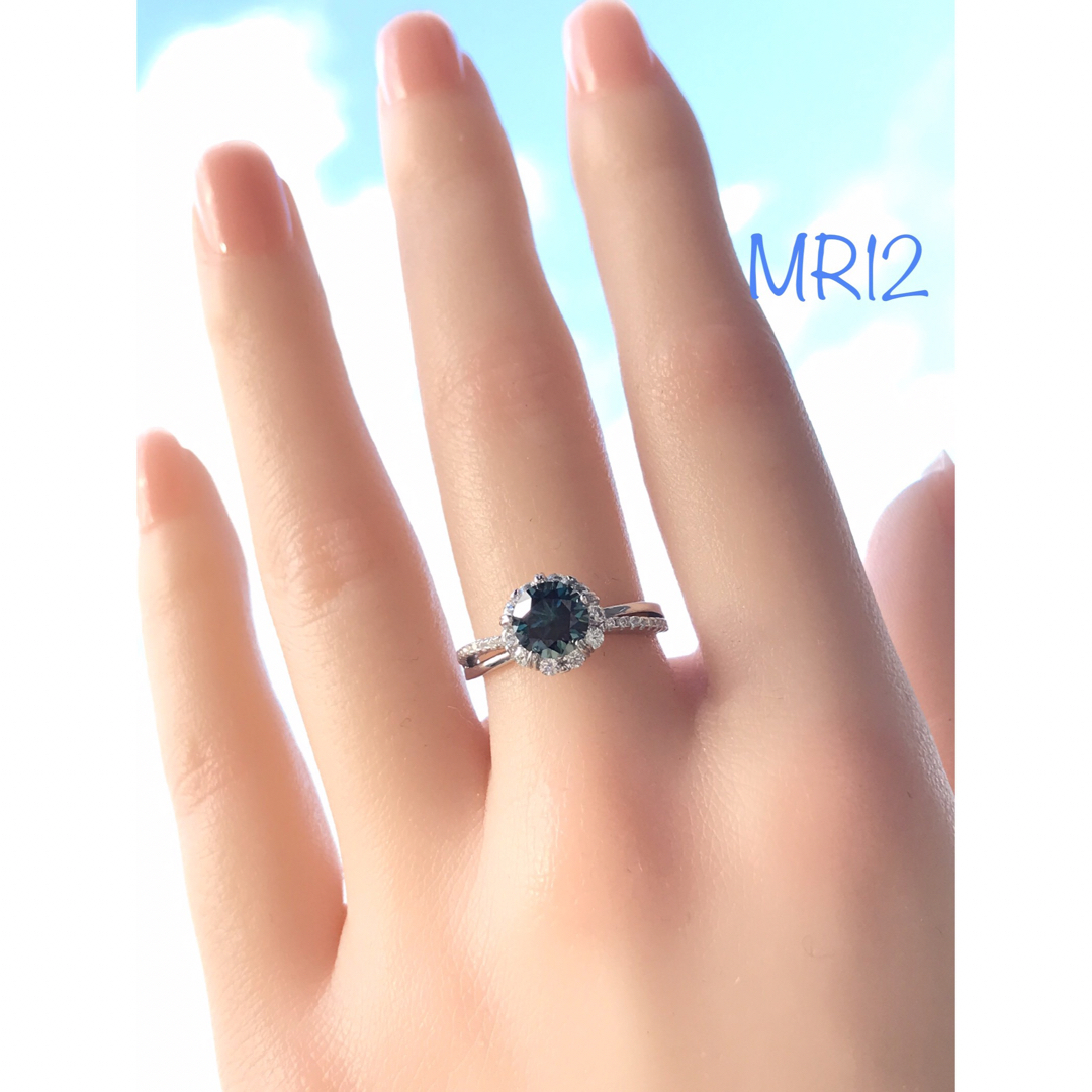 MR12／ 9号 1.0ct  ブルーモアサナイト リング 青 ♡シルバー925 レディースのアクセサリー(リング(指輪))の商品写真