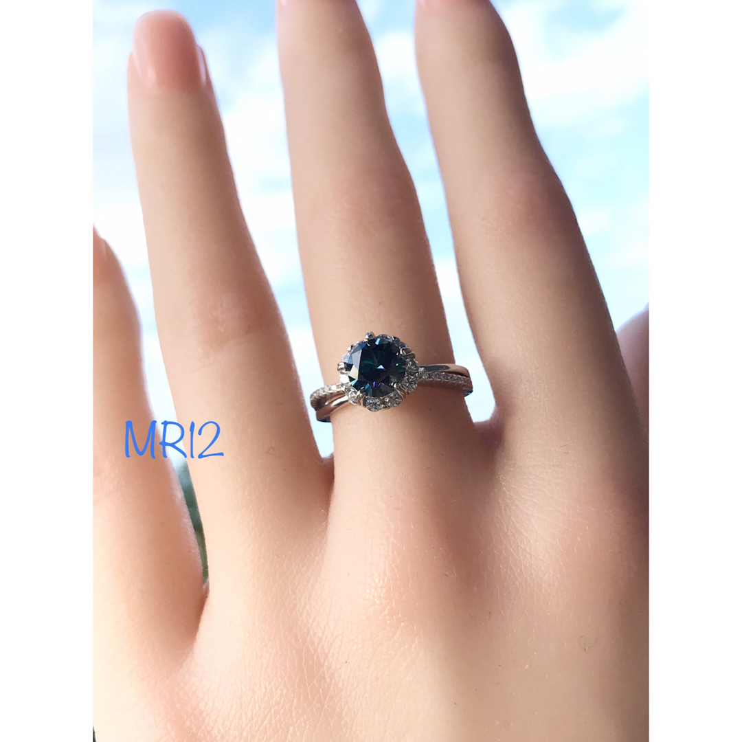 MR12／ 9号 1.0ct  ブルーモアサナイト リング 青 ♡シルバー925 レディースのアクセサリー(リング(指輪))の商品写真