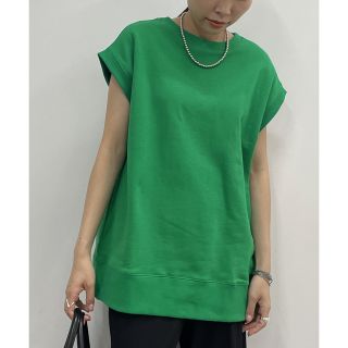 ラウンジドレス(Loungedress)の《今季新品》ラウンジドレス　ハーフスリーブ　スウェット　カットソー　グリーン(カットソー(半袖/袖なし))