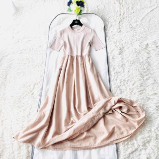 新品‼️新タグ Lellian 落ち感美しいとろみ素材 パフ袖ミディ丈