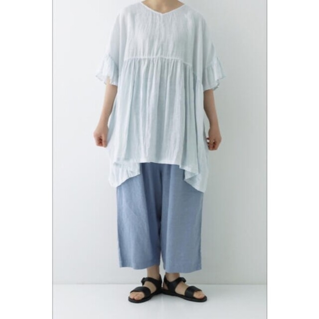 nest Robe(ネストローブ)のリネンフリルスリーブチュニック レディースのトップス(シャツ/ブラウス(半袖/袖なし))の商品写真