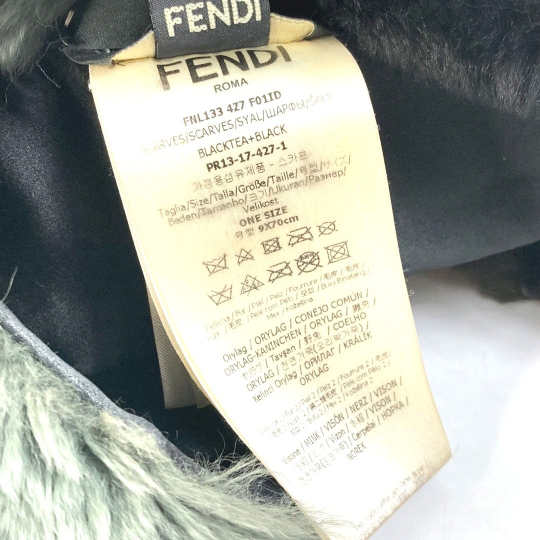 マフラー/ショールフェンディ FENDI フラワー ティペット FNL133 ファー 花柄 マフラー ミンク グリーン