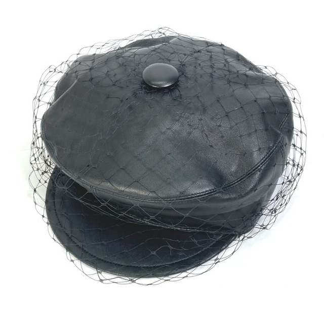 Dior(ディオール)のディオール Dior REVOLUTUON ベール付き レース 85PAR920G700 チュール キャスケット 帽子 キャップ ラムスキン ブラック レディースの帽子(キャップ)の商品写真