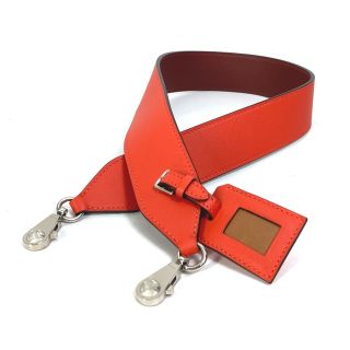 エルメス(Hermes)のエルメス HERMES バンドリエール エチケット ネームタグ付き ショルダーストラップ スイフト C刻 レッド 未使用(ストラップ/イヤホンジャック)