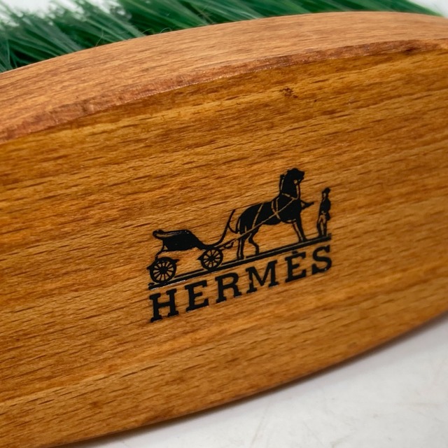 エルメス HERMES 馬用 ペット 馬具 毛ブラシ くし 櫛 雑貨 グリーン 未使用