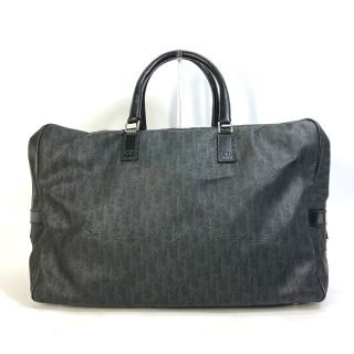 【限定価格】DIOR HOMME ディオール・オム ボストンバッグ ドラム 2WAY ハンドバッグ ショルダーバッグ ロゴ総柄 かばん 鞄 キャンバス  レザー   ブラック 黒 シルバー金具 メンズ 定番【品】