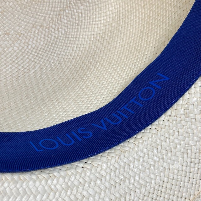 ルイヴィトン LOUIS VUITTON シャポー・サマータイム  M76762 モノグラム ウォーターカラー ストローハット バケットハット 帽子 ハット ストロー ブルー 美品