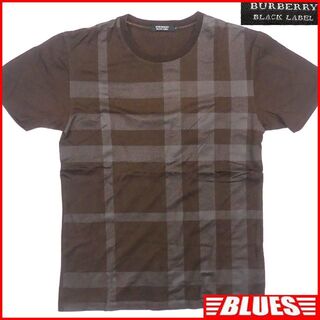 バーバリーブラックレーベル(BURBERRY BLACK LABEL)の廃盤 バーバリーブラックレーベル Tシャツ M メンズ 茶 チェックTY2388(Tシャツ/カットソー(半袖/袖なし))