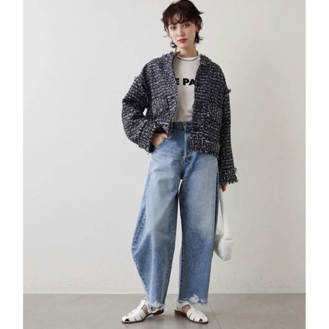 Whim Gazette美品ウィムガゼット☆ ラインカーブDENIM38