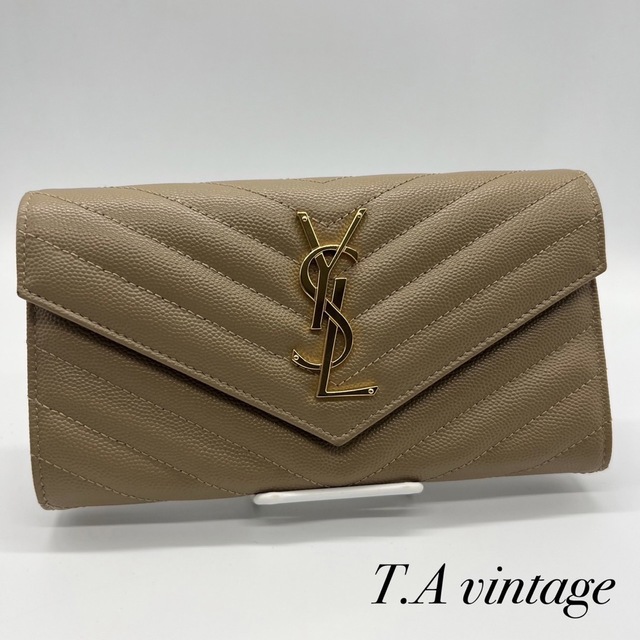 クリアランス セール 美品!サンローラン パリ YSL Vステッチ長財布
