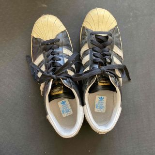 adidas   Adidas SUPERSTAR スーパースター s レザー 黒 金ベロ