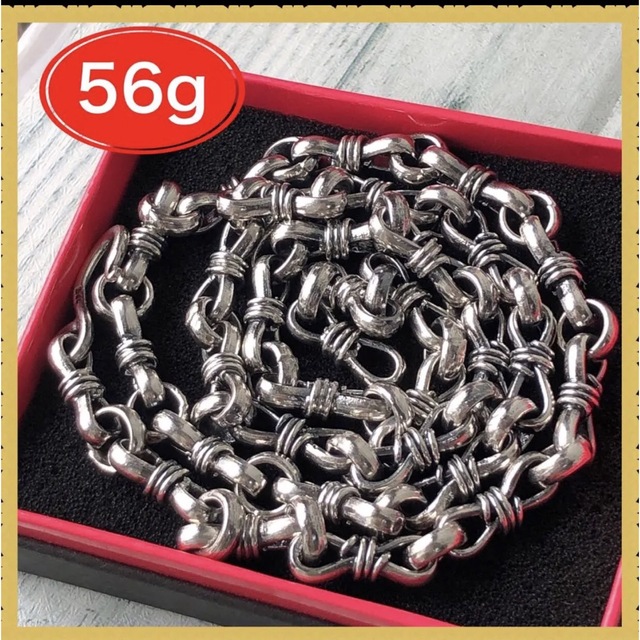 56g シルバー925チェーンネックレス　55㎝　やや長め メンズのアクセサリー(ネックレス)の商品写真