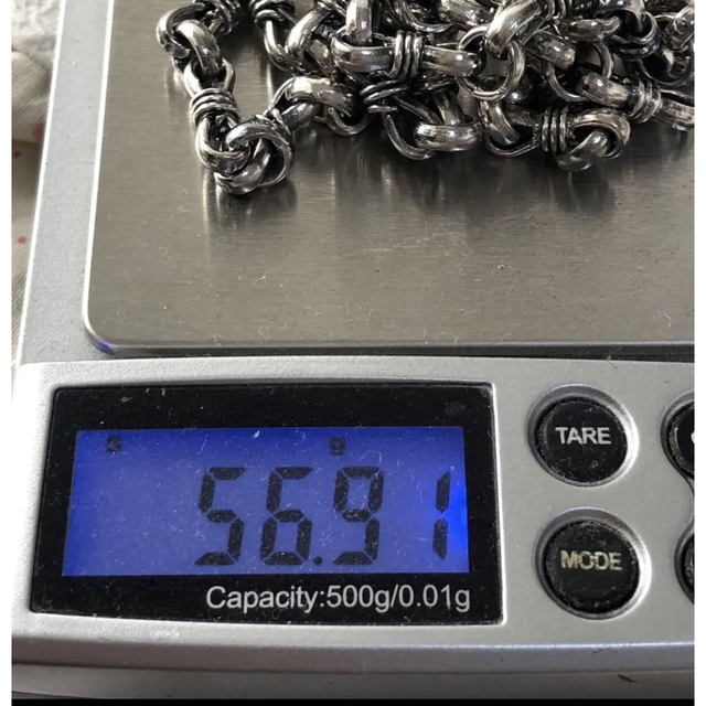 56g シルバー925チェーンネックレス　55㎝　やや長め メンズのアクセサリー(ネックレス)の商品写真