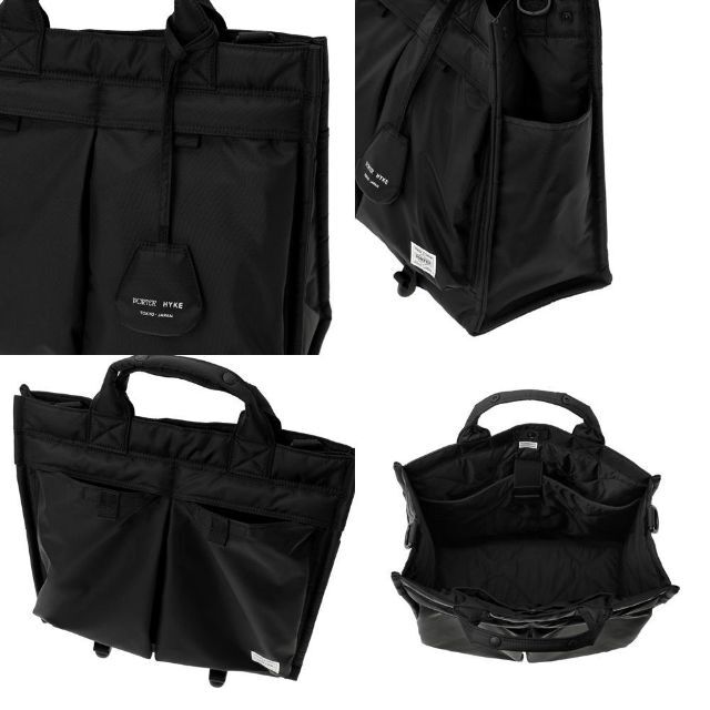 HYKE(ハイク)のHYKE x PORTER 2WAY TOTE BAG  黒　ハイク　ポーター レディースのバッグ(ショルダーバッグ)の商品写真