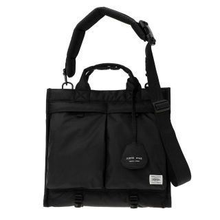 ハイク(HYKE)のHYKE x PORTER 2WAY TOTE BAG  黒　ハイク　ポーター(ショルダーバッグ)