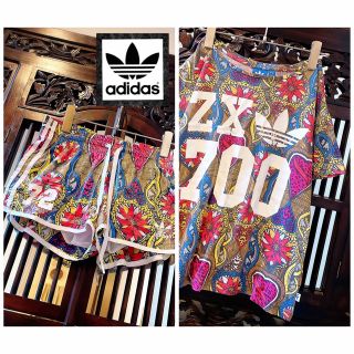 アディダス(adidas)のアディダス ファーム エスニック 花柄 ジャージ セットアップ Tシャツ パンツ(Tシャツ(半袖/袖なし))