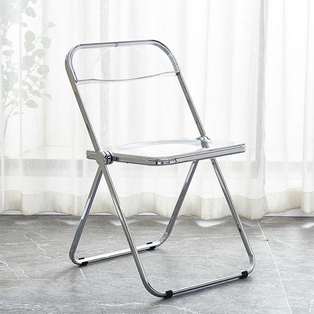 【色: クリア】Hagure Muton パイプ椅子 透明 折りたたみ椅子 クリ