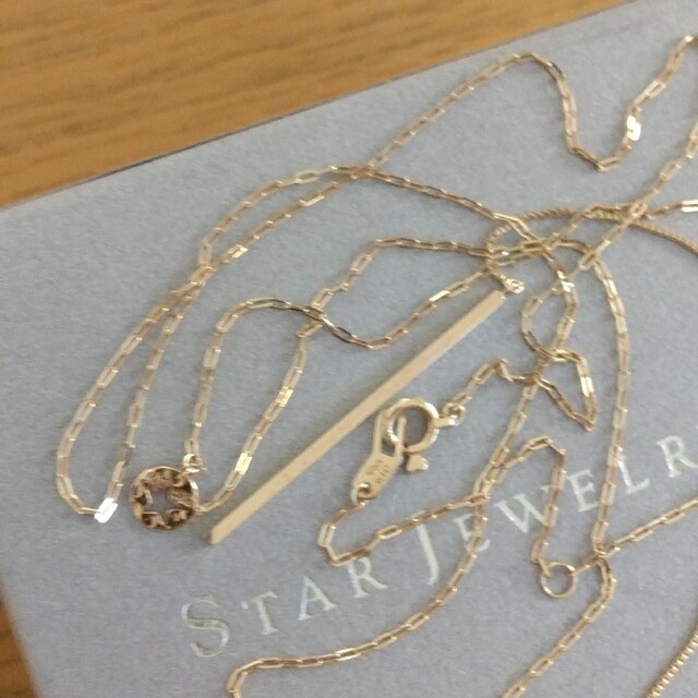 STAR JEWELRY(スタージュエリー)のスタージュエリー K10 Y字 ロングネックレス プレート チェーン 美品 レディースのアクセサリー(ネックレス)の商品写真