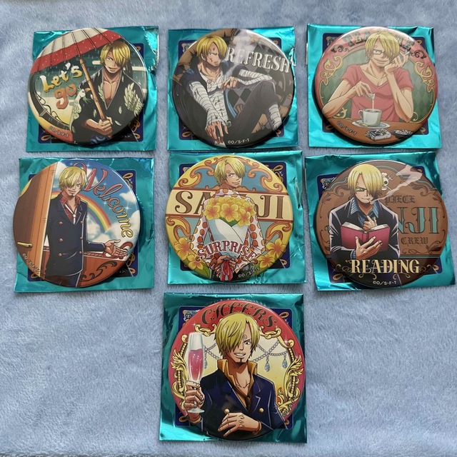 ワンピース ONE PIECE 輩 缶バッジ SANJI 7点セット - バッジ/ピンバッジ
