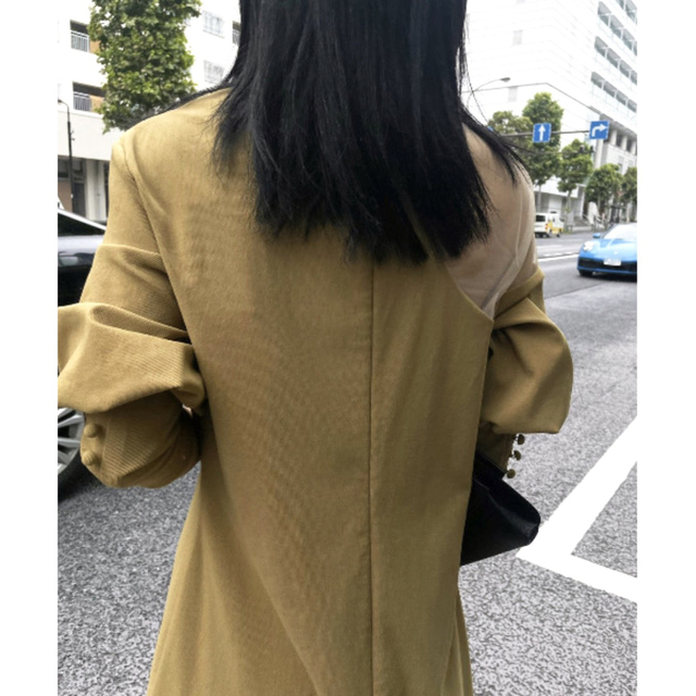 Ameri VINTAGE(アメリヴィンテージ)の新品 Ameri アメリ LAKE CURVE TRICOT RIB DRESS レディースのワンピース(ロングワンピース/マキシワンピース)の商品写真