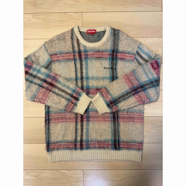 Supreme Brushed Plaid Sweater L black