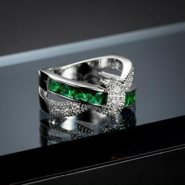 f55☆最高品質★グリーン♩指輪 ジュエリー インフィニティリング 314 レディースのアクセサリー(リング(指輪))の商品写真