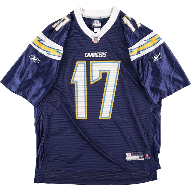 リーボック Reebok NFL SANDIEGO CHARGERS サンディエゴチャージャーズ メッシュ Vネック ゲームシャツ フットボールシャツ メンズXL /eaa313653