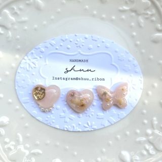 ハンドメイド♡1粒♡耳飾り3つset ピアス イヤリングドライフラワーレジン(ピアス)