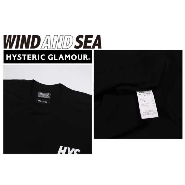 WIND AND SEA HYSTERIC GLAMOUR TシャツブラックXL - Tシャツ