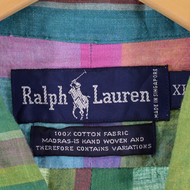 Ralph Lauren(ラルフローレン)の古着 ラルフローレン Ralph Lauren 半袖 ボタンダウン チェックシャツ メンズXL ヴィンテージ /eaa333645 メンズのトップス(シャツ)の商品写真