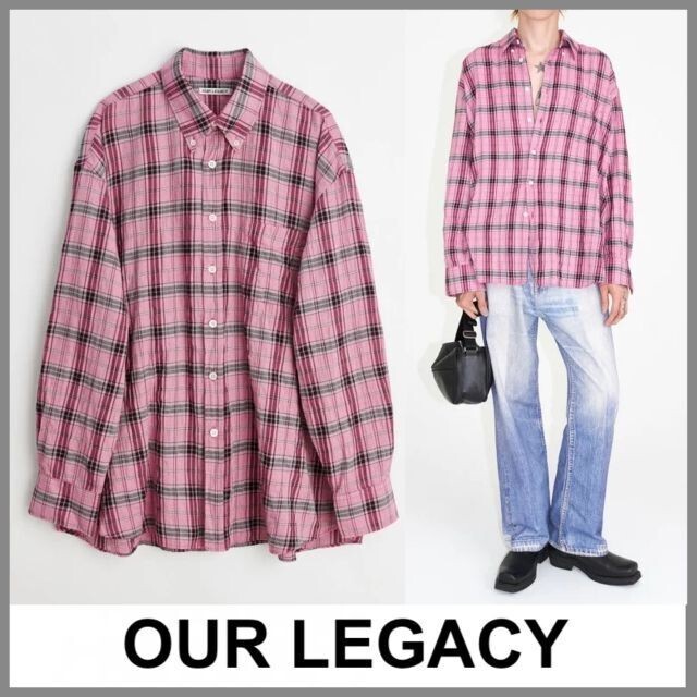 OUR LEGACY CHECK SHIRT ピンク チェックシャツ 48 | www ...
