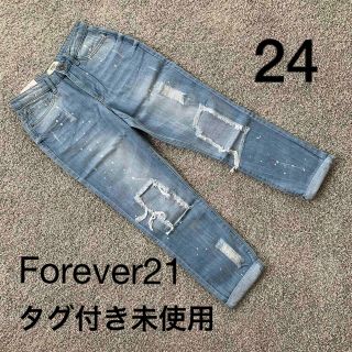 フォーエバートゥエンティーワン(FOREVER 21)のForever21 ダメージデニム　24(デニム/ジーンズ)