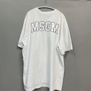 エムエスジイエム(MSGM)のMSGM 半袖Tシャツ　センターロゴ　ホワイト　　白　M メンズ　レディース(Tシャツ/カットソー(半袖/袖なし))