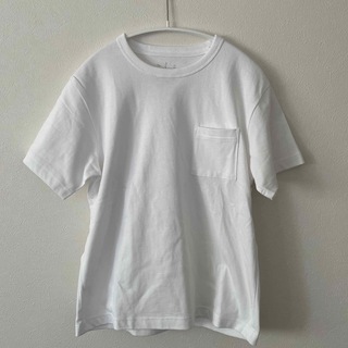 ムジルシリョウヒン(MUJI (無印良品))の【新品】無印良品 ポケットつき半袖白Tシャツ(Tシャツ(半袖/袖なし))