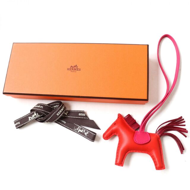 極美品◎フランス製 HERMES エルメス ロデオチャーム PM ルージュ
