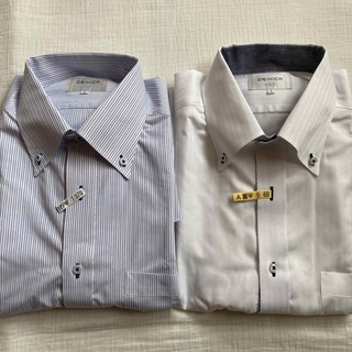 オリヒカ(ORIHICA)のオリヒカ　メンズ　ストライプシャツ　ワイシャツ　半袖　2点セット(シャツ)