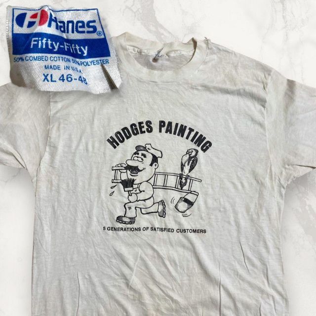 HBE Hanes  80s USA製 白 ビンテージ　シングルステッチ　T