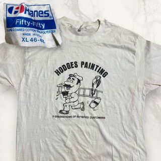 HBE Hanes 古着 80s USA製 白 ビンテージ　シングルステッチ　T(Tシャツ/カットソー(半袖/袖なし))