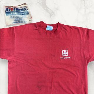 HAZ Hanes 80s  赤 ビンテージ　シングルステッチ　ワンポイント T(Tシャツ/カットソー(半袖/袖なし))