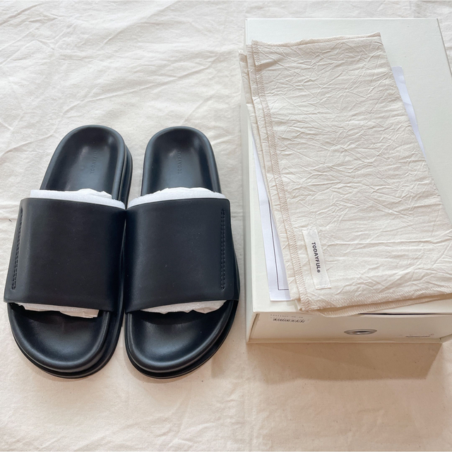 TODAYFUL - todayful Leather Slide Sandalsの通販 by moomoo