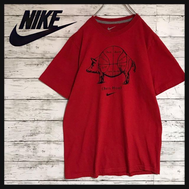 NIKE(ナイキ)の【メキシコ製】ナイキ　希少デザインTシャツ　美品　赤　k296 キッズ/ベビー/マタニティのキッズ服女の子用(90cm~)(Tシャツ/カットソー)の商品写真