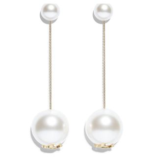CHANEL> 2021 AW 限定品 パール CC ドロップピアス-