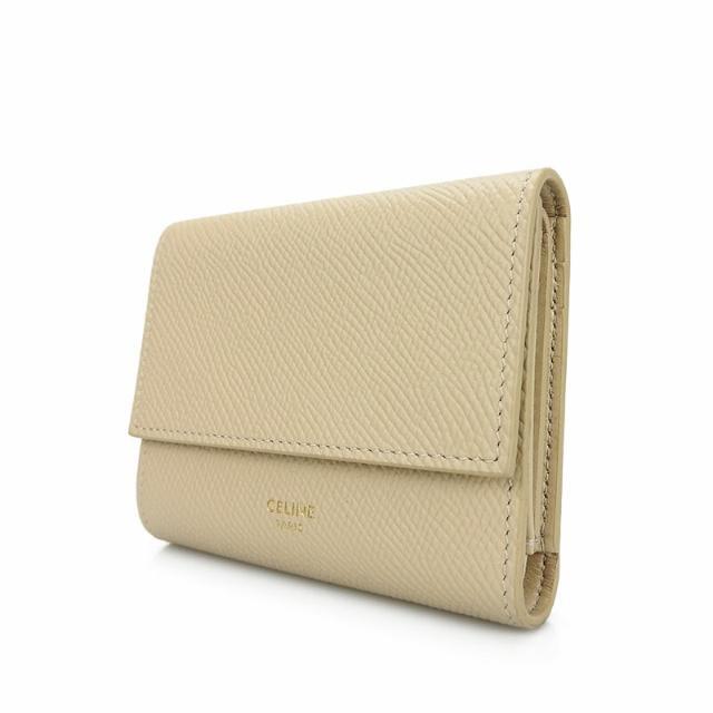 CELINE セリーヌ スモール トリフォールドウォレット 10B573BEL ベージュ コンパクトウォレット 財布  カーフスキン レザー small wallet