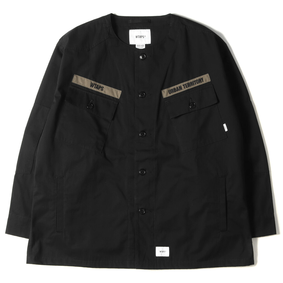 WTAPS ダブルタップス ジャケット ノーカラー ミリタリー シャツジャケット SCOUT / LS 20AW ブラック 黒 L アウター ブルゾン 【メンズ】【美品】のサムネイル