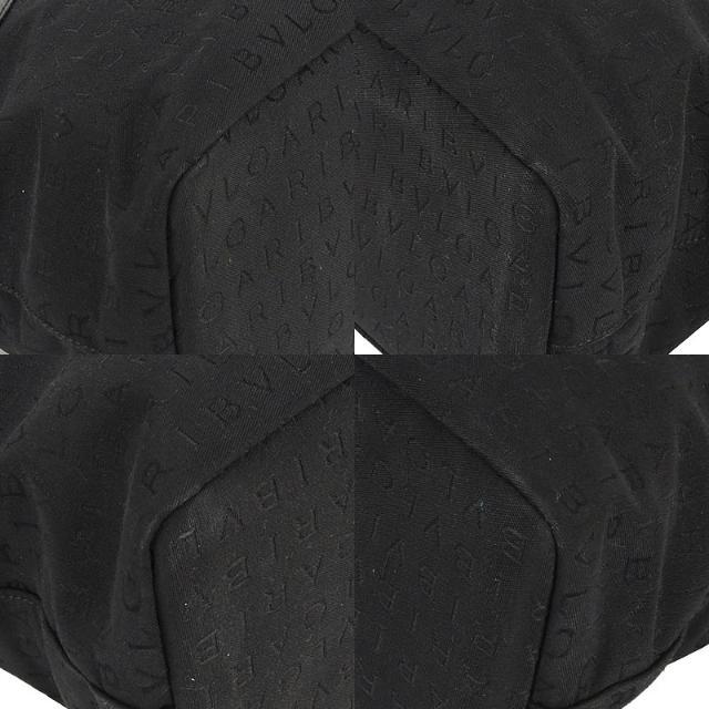 BVLGARI ブルガリ ロゴマニア トートバッグ キャンバス レザー ブラック 黒 Tote Bag Logo Canvas Leather Black