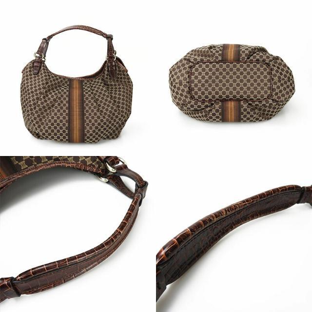 CELINE セリーヌ パリマカダム ショルダーバッグ キャンバス クロコ型