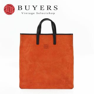 LOEWE ロエベ ナッパレザー アナグラム ハンドバッグ オレンジ ORANGE レザー スエード ゴールド金具  hand bag