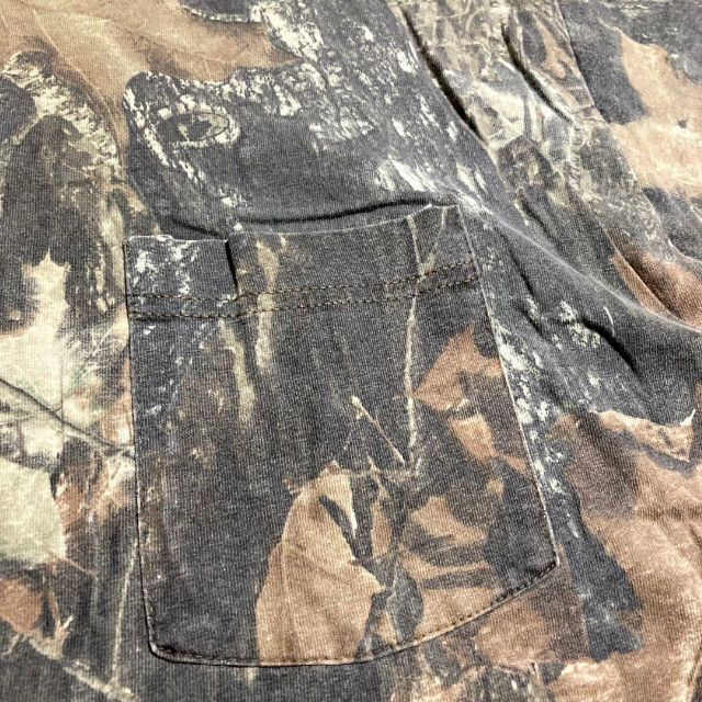 HAF JERZEES 古着 緑 ボタニカル　カモ柄　迷彩　リアルツリー T メンズのトップス(Tシャツ/カットソー(半袖/袖なし))の商品写真
